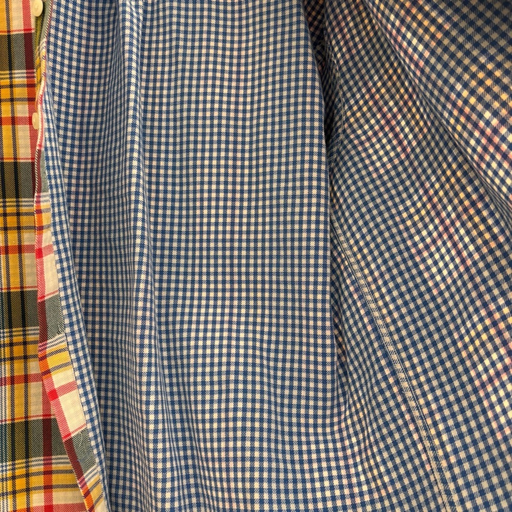 Vintage Yves Saint Laurent Pour Homme Plaid Button Down Shirt Size L 100% Cotton - Picture 7 of 16